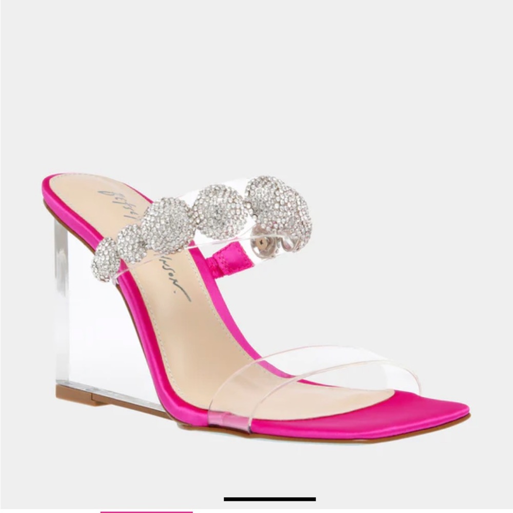 Betsy Johnson SB Troy Hot Pink Wedge Heels